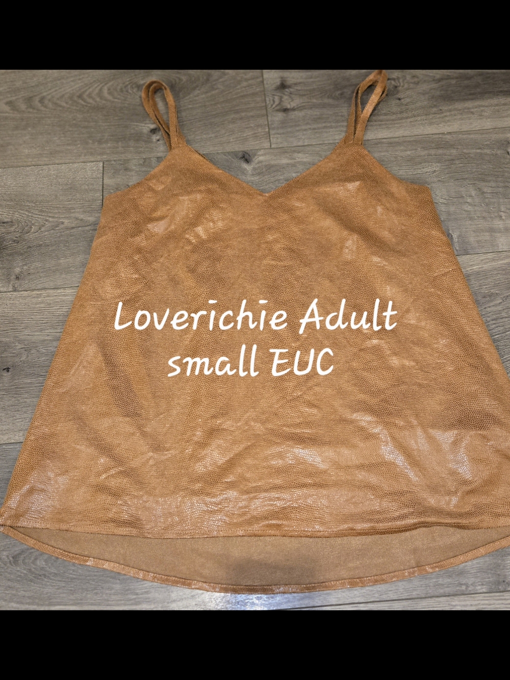 Love Riche Tan Faux-Suede Cami with Slim Straps